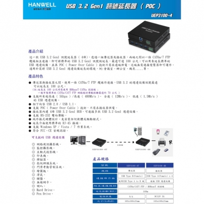 HANWELL UEP3100-4 USB 3.2 訊號 CAT.6A 延長器 _ 內建 4埠 USB Hub _.1.jpg HANWELL UEP3100-4 USB 3.2 訊號 CAT.6A 延長器 _ 內建 4埠 USB Hub _.1.jpg